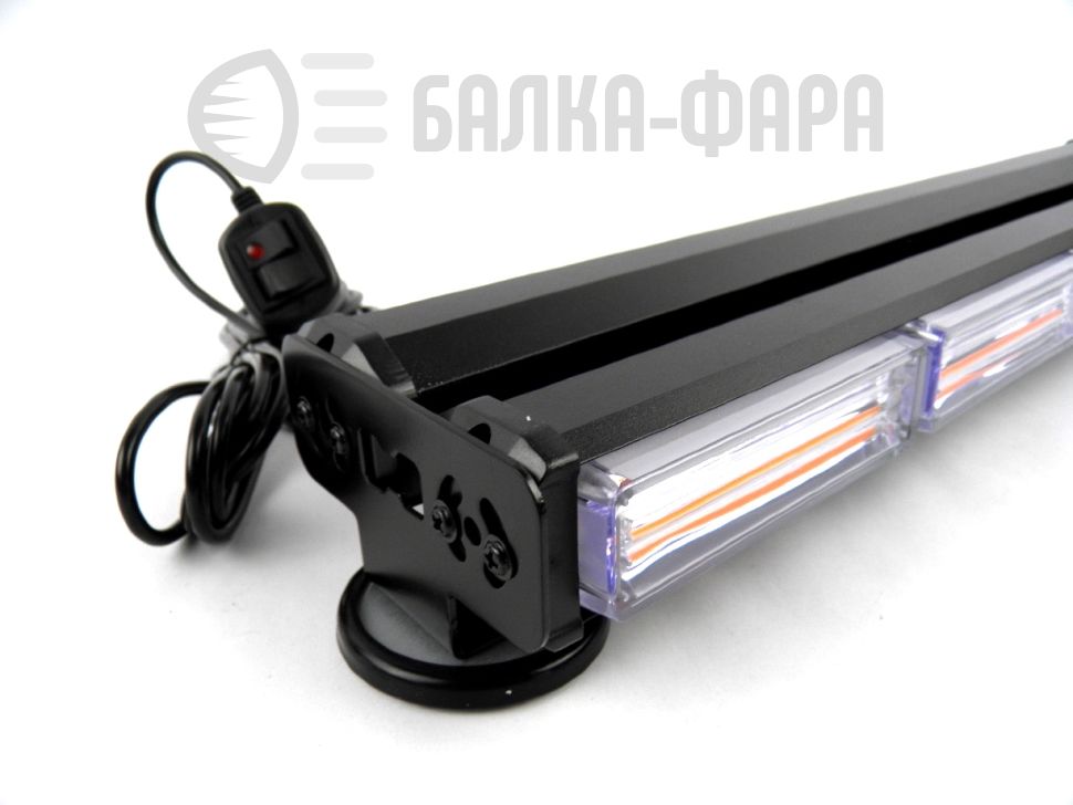 Балка проблесковая двусторонняя, жёлтая 44см cob-4p 9-30V  