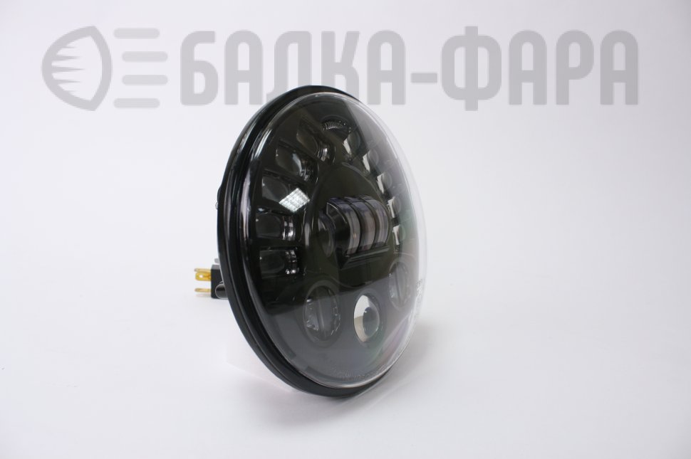 Светодиодная фара (1 шт.) 84 Ватта, для мотоциклов с ДХО и поворотниками