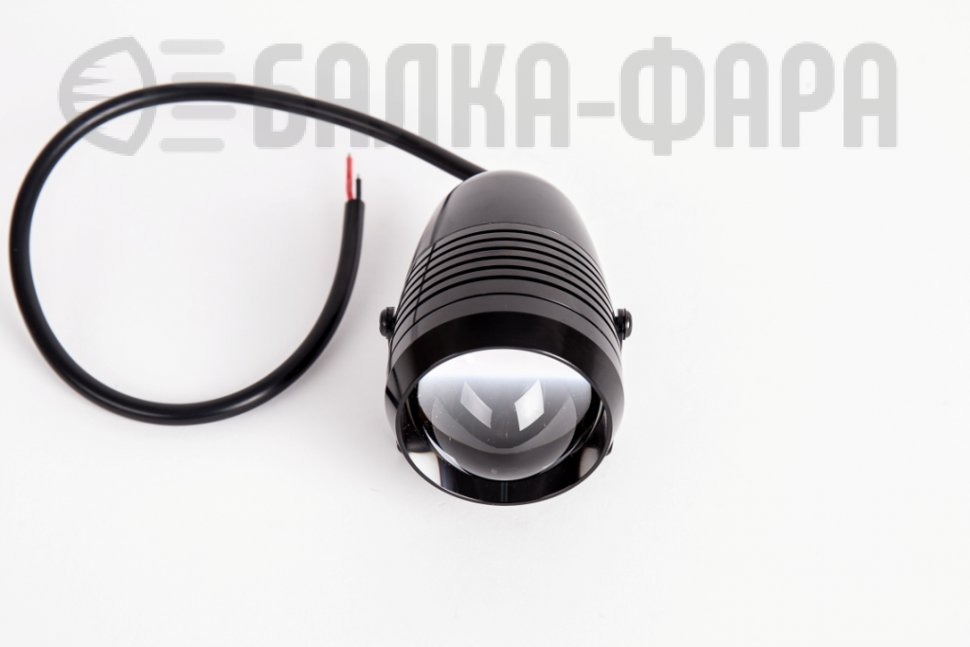 Светодиодная фара линзованная дальнего света, диаметр 55 мм, 30 Ватт