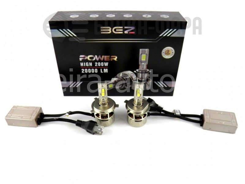 ЛАМПЫ СВЕТОДИОДНЫЕ H4 2ШТ 9-16V 20000lm 6000К (BEZ)